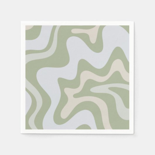 Retro Liquid Swirl Abstract Patroonplaat Servet (Voorkant)