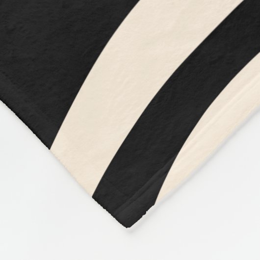 Retro Liquid Swirl Abstract Pattern Black Cream Fleece Deken (Hoek)