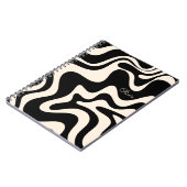 Retro Liquid Swirl Abstract Pattern Black Cream Notitieboek (Linkerzijde)