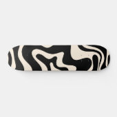 Retro Liquid Swirl Abstract Pattern Black Cream Persoonlijk Skateboard (Horizontaal)