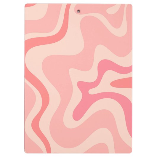 Retro Liquid Swirl Abstract Roze Aangepast Klembord (Achterkant)