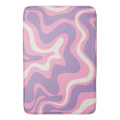 Retro Liquid Swirl Groovy Abstract Paars Roze Badmat (Voorkant Verticaal)