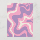 Retro Liquid Swirl Groovy Abstract Paars Roze Briefkaart (Voorkant)