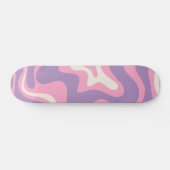 Retro Liquid Swirl Groovy Abstract Paars Roze Persoonlijk Skateboard (Horizontaal)