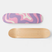 Retro Liquid Swirl Groovy Abstract Paars Roze Persoonlijk Skateboard (Horizontaal)