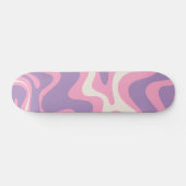 Retro Liquid Swirl Groovy Abstract Paars Roze Persoonlijk Skateboard (Horizontaal)