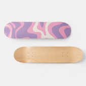 Retro Liquid Swirl Groovy Abstract Paars Roze Persoonlijk Skateboard (Horizontaal)