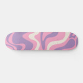 Retro Liquid Swirl Groovy Abstract Paars Roze Persoonlijk Skateboard (Horizontaal)