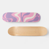 Retro Liquid Swirl Groovy Abstract Paars Roze Persoonlijk Skateboard (Horizontaal)