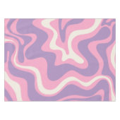 Retro Liquid Swirl Groovy Abstract Paars Roze Tafelkleed (Voorkant (Horizontaal))
