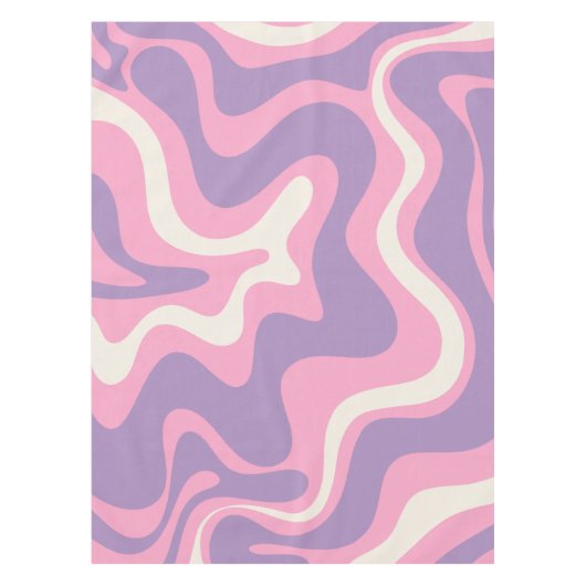 Retro Liquid Swirl Groovy Abstract Paars Roze Tafelkleed (Voorkant)