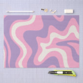Retro Liquid Swirl Groovy Abstract Paars Roze Tissuepapier (Craft)