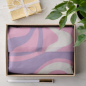 Retro Liquid Swirl Groovy Abstract Paars Roze Tissuepapier (Geschenk)