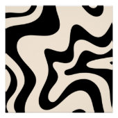 Retro Liquid Swirl Modern Abstract Pattern Black Perfect Poster (Voorkant)