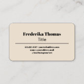 Retro Liquid Swirl Zwart en Crème Abstract Visitekaartje (Voorkant)