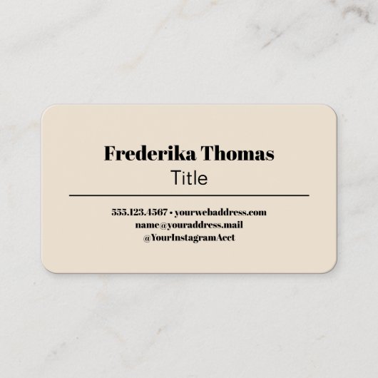 Retro Liquid Swirl Zwart en Crème Abstract Visitekaartje (Voorkant)