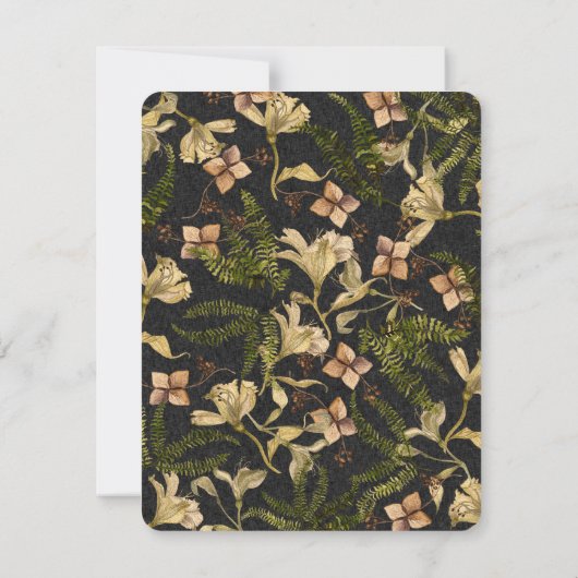 retro lire patroon op zwarte party nodigen kaart (Achterkant)