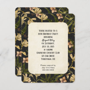 retro lire patroon op zwarte party nodigen kaart