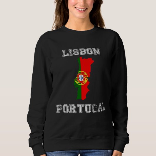 Retro Lisbon Portugal Distressed Portugal Flag Trui (Voorkant)