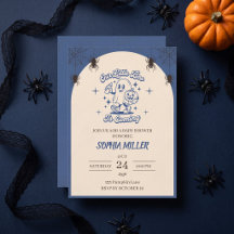 Retro Little Boo komt Halloween baby shower