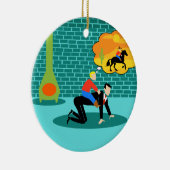 Retro Little Cowboy Ceramic Ornament (Rechts)