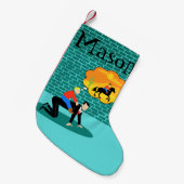 Retro Little Cowboy-kerststop Kleine Kerstsok (Voorkant (Hangend))