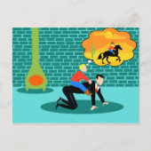 Retro Little Cowboy Postcard Briefkaart (Voorkant)