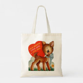 Retro  Little Deer Valentijn Tote Bag (Achterkant)