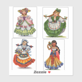 Retro Little Lady Custom-Cut Vinyl Sticker