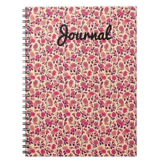 Retro Little Pink Flowers Journal Notitieboek (Voorkant)