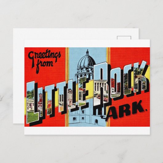 Retro Little Rock Arkansas Briefkaart (Voorkant / Achterkant)