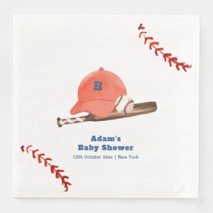 Retro LIttle Slugger Honkbal Jongens Baby Shower  Servet