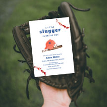 Retro Little Slugger Honkbal Sport Baby Shower