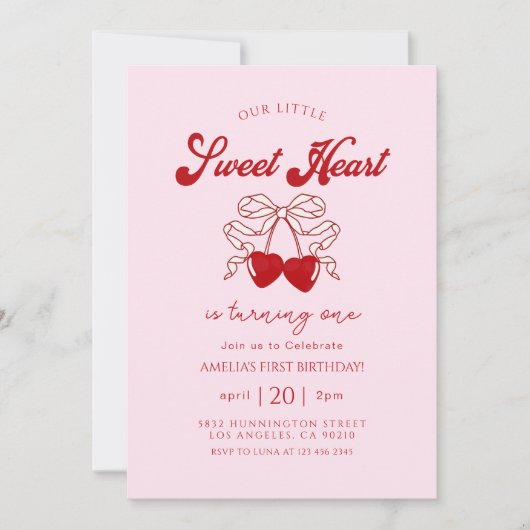 retro Little Sweetheart Valentijnsdag Verjaardag Kaart (Voorkant)