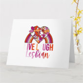 Retro Live Lach Lesbisch Regenboog Bloemen Hart Pr Kaart (Gele Bloem)