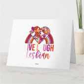 Retro Live Lach Lesbisch Regenboog Bloemen Hart Pr Kaart (Achterkant)