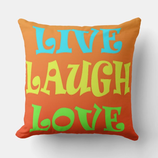 Retro Live Lach Liefde Kussen (Voorkant)