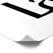 Retro Live Lach Liefde Zwart Wit Typografie Poster (Hoek)