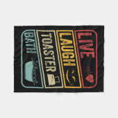 Retro Live Lachbroodrooster Bath Skeleton Grappig  Fleece Deken (Voorkant (Horizontaal))