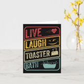 Retro Live Lachbroodrooster Bath Skeleton Grappig Kaart (Gele Bloem)