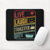 Retro Live Lachbroodrooster Bath Skeleton Grappig Muismat (Met muis)
