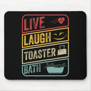 Retro Live Lachbroodrooster Bath Skeleton Grappig Muismat