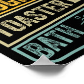 Retro Live Lachbroodrooster Bath Skeleton Grappig Poster (Hoek)