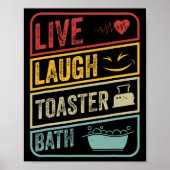Retro Live Lachbroodrooster Bath Skeleton Grappig Poster (Voorkant)