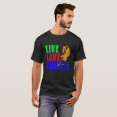 Retro LIVE LOVE HOCKEY Cool Cadeau T-shirt (Voorkant volledig)