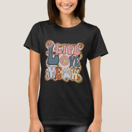 Retro Live Love Meow T-shirt