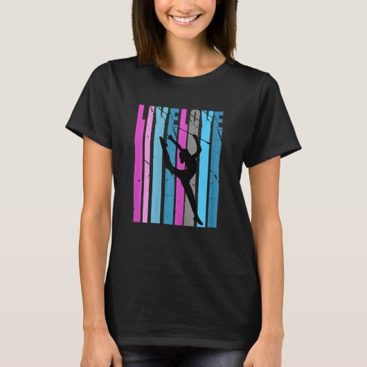 Retro Live Love Rhythmic Gymnastics Silhouette Col T-shirt (Voorkant)