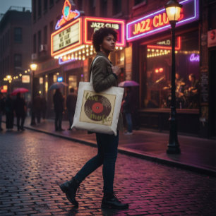 Retro Live Music Vinyl Record Canvas tas