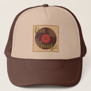 Retro Live muziek Vinyl Record Trucker Pet