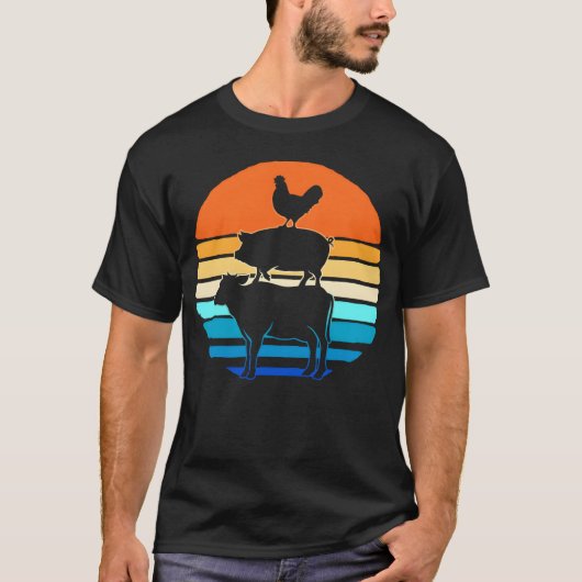 Retro Livestock Farming Rancher Livestock Show ret T-shirt (Voorkant)